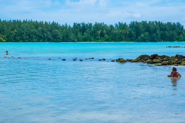 Moorea French Polynesia 2018 Ландшафт Пляжу Муреа Французька Полінезія Блакитне — стокове фото