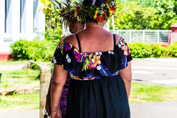 Moorea Polynésie Française 2018 Belles Femmes Locales Parlent Dans Leur — Photo
