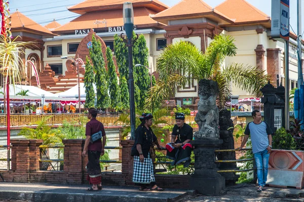 Stadscentrum Van Bali Tijdens Ochtend Dag Hoofdstraat Het Leven Rond — Stockfoto