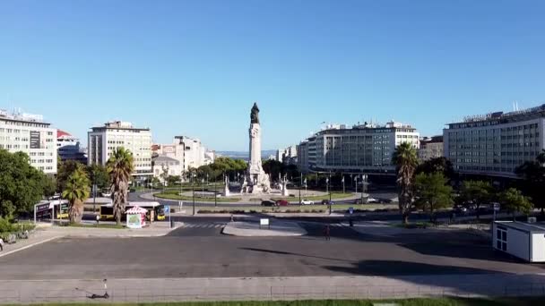 Pandangan Udara Diambil Dari Pusat Kota Lisbon Portugal Hari Yang — Stok Video