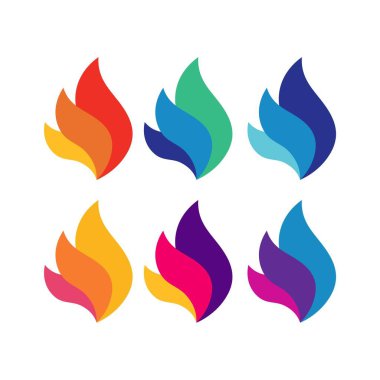 Alev renkli logo sembolü Vektörü ateşle