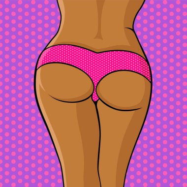 Girl pink underwear panties butt ass legs Vector