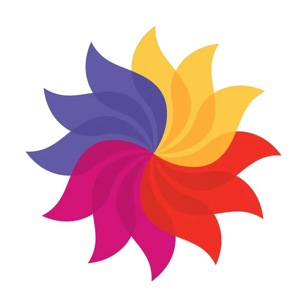 Bloem Kleurrijke Spiraal Logo Symbool Vector — Stockvector