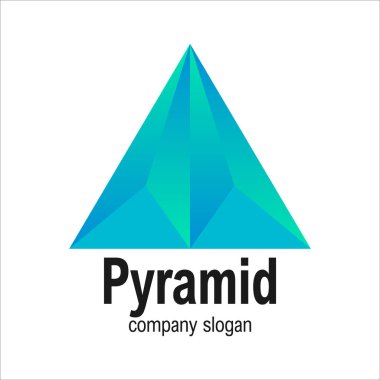 Modern Mavi Ok Geometrik Çokgen Piramit Logo Sembolü