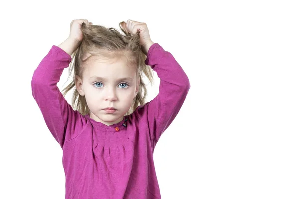 Child is tearing his hair — Stock Photo, Image