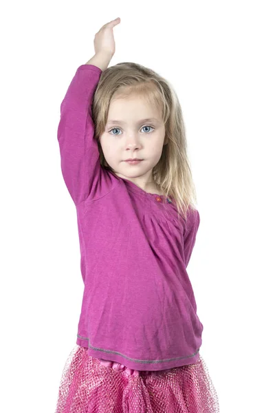 Barnet lyfter sin hand upp — Stockfoto