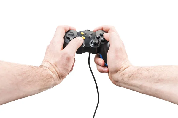Small joystick in the man hands — Stock Photo, Image