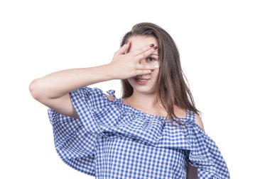 Kadın parmakları ile gözetleme