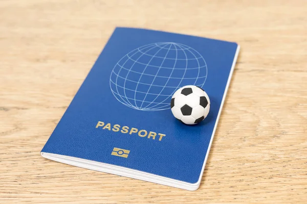 Soccer ball on the passport — Stock Photo, Image