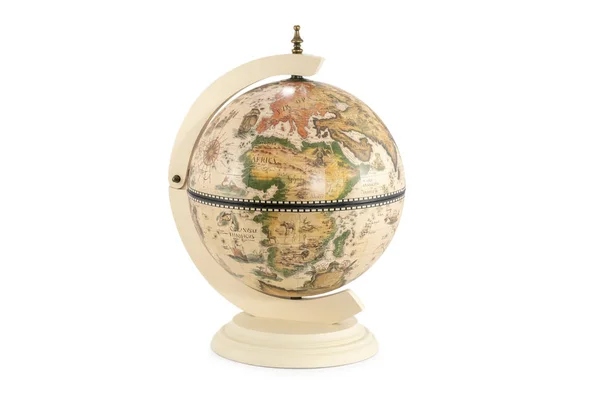 Oude vintage Globe op wit — Stockfoto