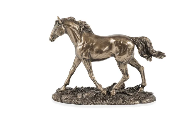 Bronze statuette of a running horse — Stock Photo, Image