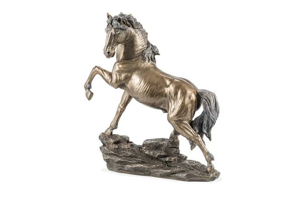 Estatuilla de caballo de bronce sobre blanco —  Fotos de Stock