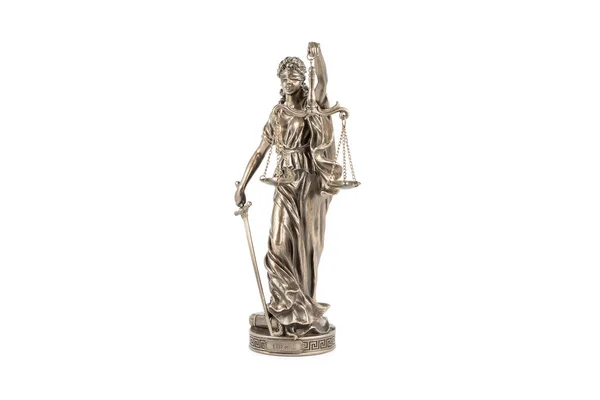 Statuette en bronze de Themis sur blanc — Photo