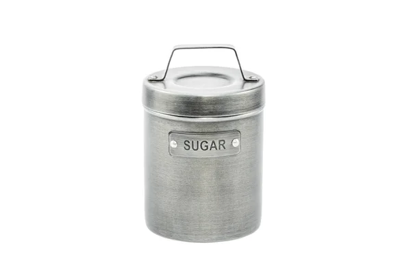 Container for sugar on white — Stock Photo, Image
