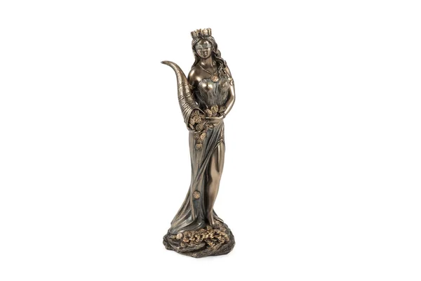 Bronze-Statuette des Glücks auf Weiß — Stockfoto