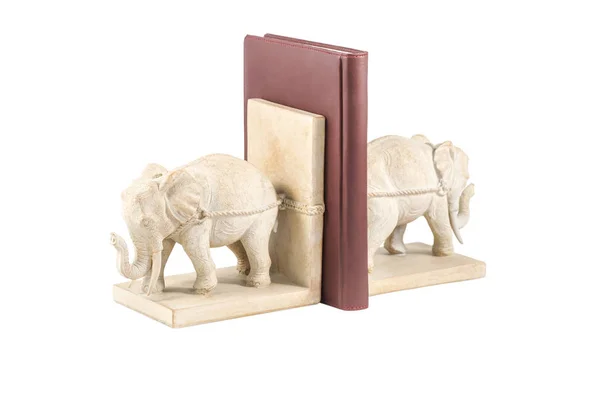 Deux figurines d'éléphant tiennent un livre — Photo