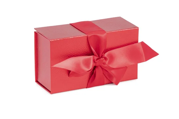 Red gift box on white — Stock Photo, Image