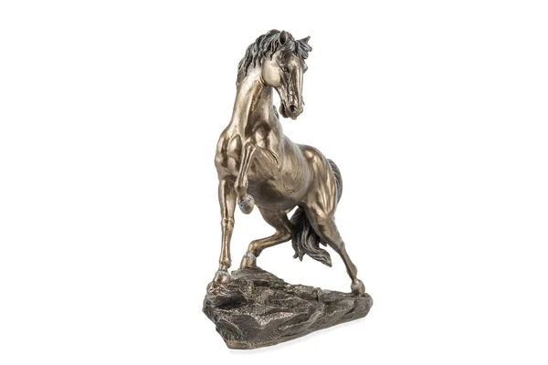 Bronzene Pferdestatuette auf Weiß — Stockfoto