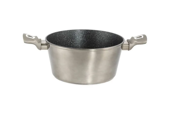 Metal pot with ceramic handles — Stock Photo, Image