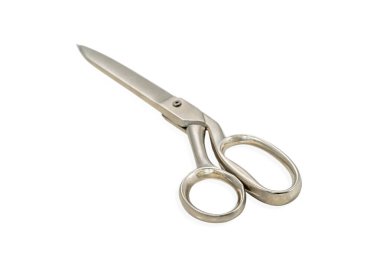 beyaz arkaplanda izole edilmiş tekstil için eski dikiş makası