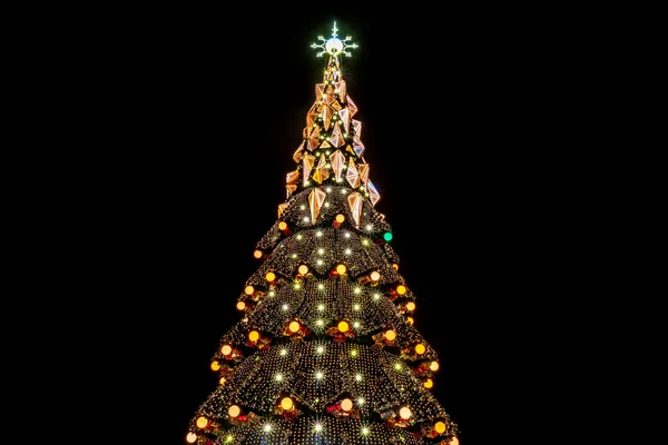 Cidade Árvore de Natal à noite — Fotografia de Stock