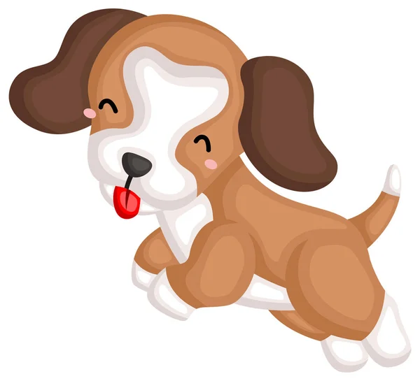 Uma Raça Cão Beagle Pura Bonito Feliz — Vetor de Stock