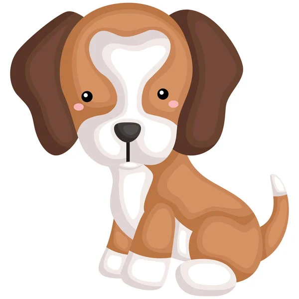 Una Raza Perro Beagle Puro Lindo Feliz — Archivo Imágenes Vectoriales