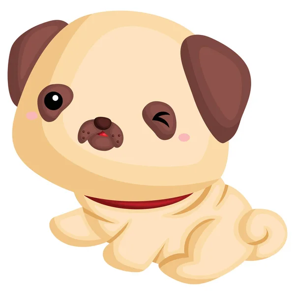 Een Hond Met Een Zuiver Ras Van Pug — Stockvector