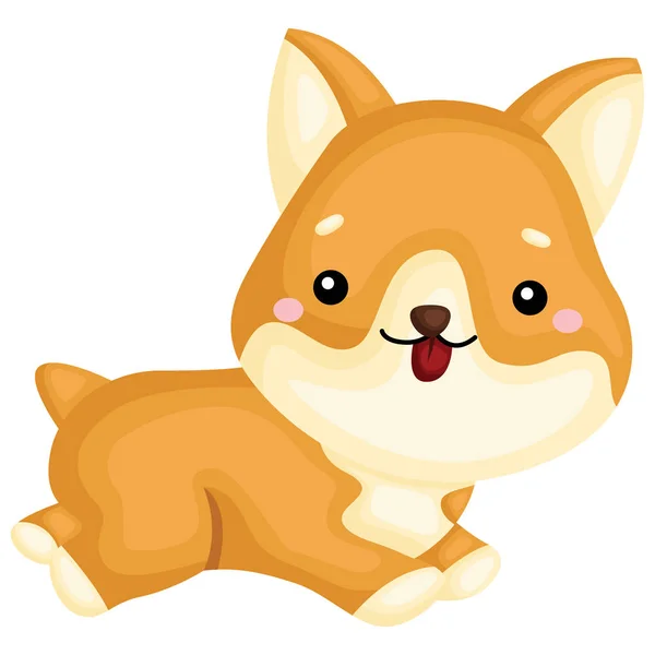 一个真正快乐的纯品种柯基犬狗 — 图库矢量图片