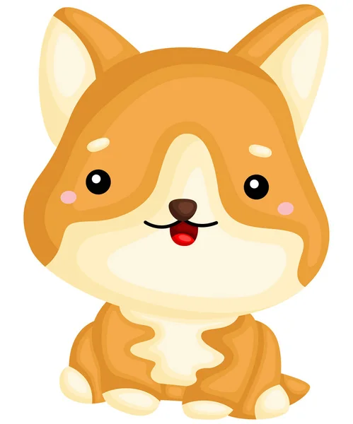 Câine Corgi Rasă Pură Foarte Fericit — Vector de stoc