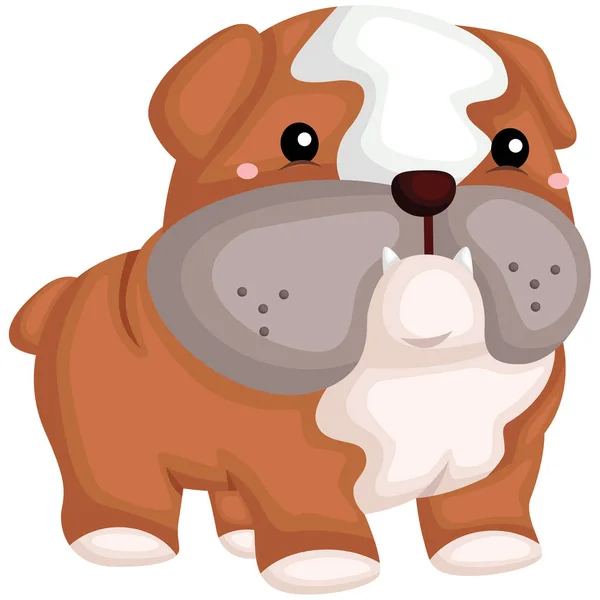 Chien Mignon Avec Une Race Pure Bulldog — Image vectorielle