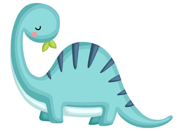 Braquiosaurio Azul Mirando Sus Espaldas — Archivo Imágenes Vectoriales