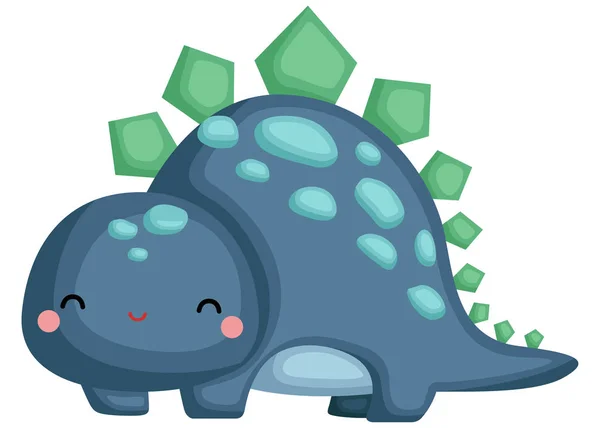 Bebê Bonito Stegosaurus Com Sorriso —  Vetores de Stock