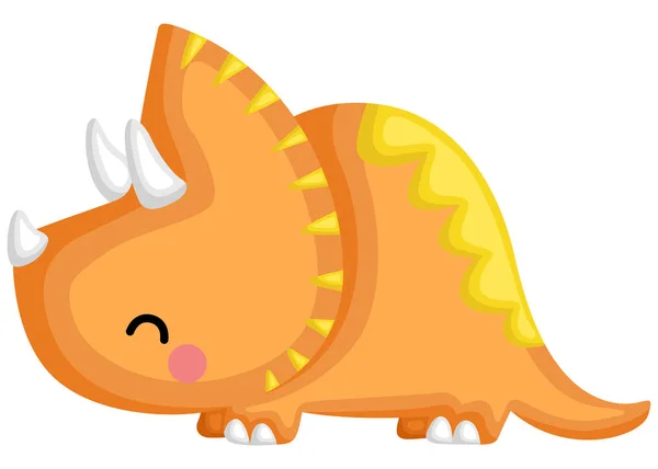 Cute Baby Triceratops Looking Left — Stock Vector