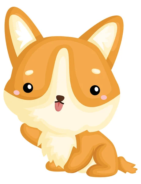 Een Schattig Lief Zuiver Ras Corgi — Stockvector