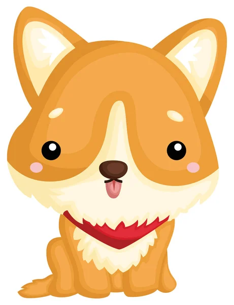 Adorable Lindo Pura Raza Corgi — Vector de stock