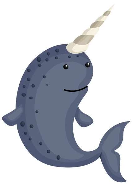 Vektor Dari Narwhal Dengan Tanduk Itu - Stok Vektor