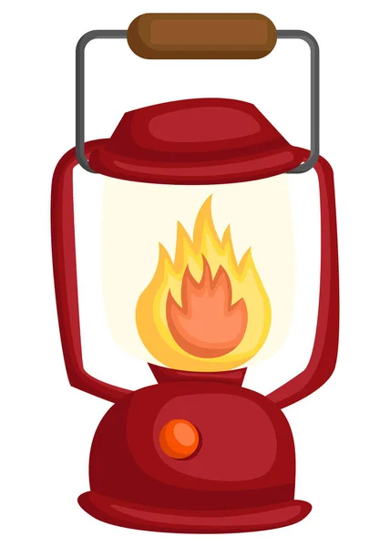 Ein Vektor Einer Lampe Der Feuer Brennt — Stockvektor