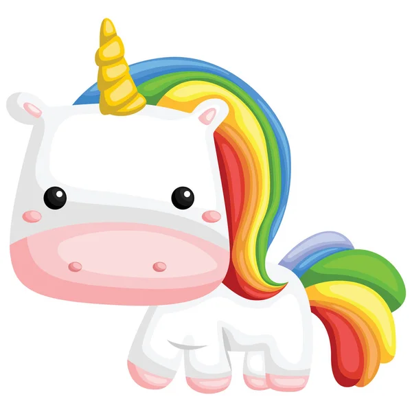 Vettore Simpatico Unicorno Colorato Arcobaleno — Vettoriale Stock