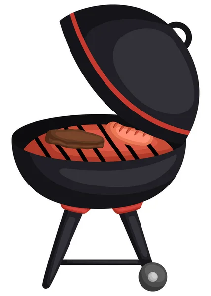 Vektor Roztomilý Barbecue Gril Patty Uvnitř — Stockový vektor