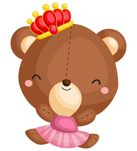 Vector Bear Doing Ballet — Stock Vector