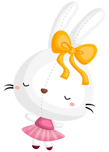 Vector Rabbit Doing Ballet — Stock Vector