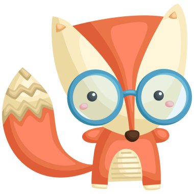 bir vektör desen ve gözlük hoş tilki