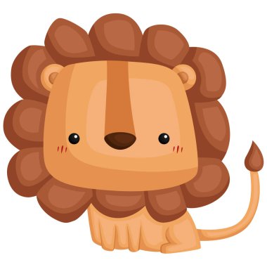 bir vektör şirin ve sevimli aslan