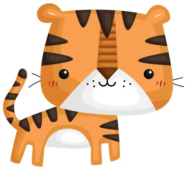 bir vektör sevimli ve şirin bir kaplan