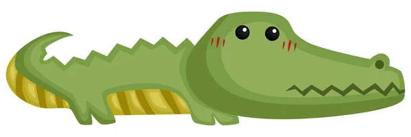 Vector Cute Adorable Crocodile — Stock Vector