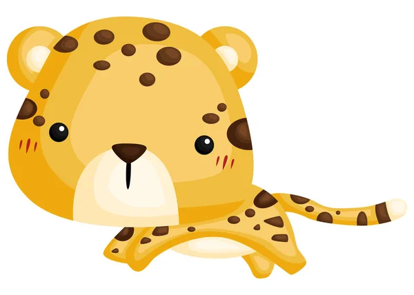 Vektor Egy Aranyos Imádnivaló Leopárd — Stock Vector