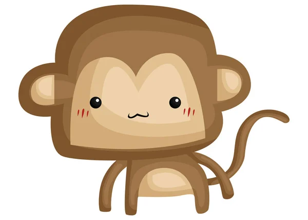 Bir Vektör Bir Şirin Sevimli Maymun — Stok Vektör
