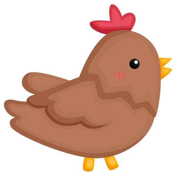 Vector Cute Adorable Chicken — Stock Vector