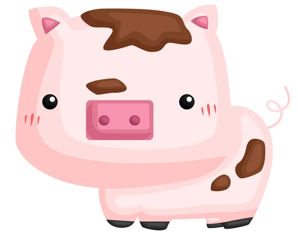 可爱可爱的猪的向量 — 图库矢量图片